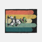 Dinosaur Fans Brave Karate Pride Courage Strength  フリースブランケット (正面(横))