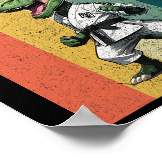 Dinosaur Fans Brave Karate Pride Courage Strength  ポスター (角)