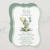 Dinosaur First Birthday Invitation 招待状 (正面/裏面)