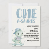 Dinosaur First Birthday, Skateboard Dinos 1 st  招待状 (正面)