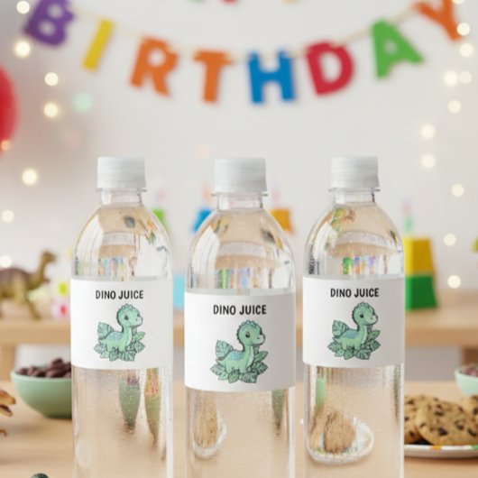 Dinosaur Food & Drink Labels Set- You Personalize! ペットボトルラベル