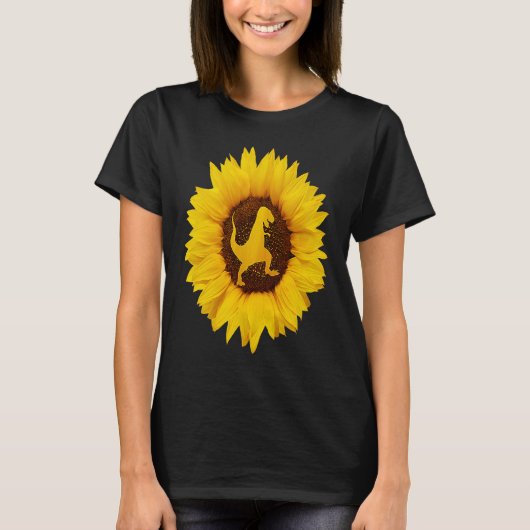 Dinosaur  For Women Men rex Animal Sunflower Tシャツ (正面)