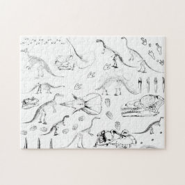 Dinosaur Fossil Bones Pattern ジグソーパズル