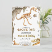 Dinosaur fossil party invitation 招待状 (スタンド正面)