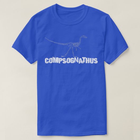 Dinosaur Fossil skeleton Compsognathus  Tシャツ (デザイン正面)