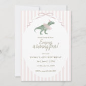 Dinosaur Fourth Birthday Invitation 招待状 (正面)