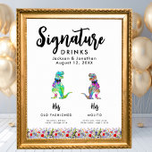 Dinosaur Gay Wedding Signature Drinks ポスター