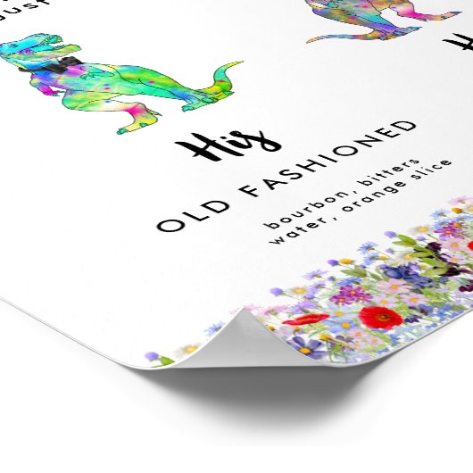 Dinosaur Gay Wedding Signature Drinks ポスター (角)