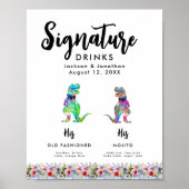 Dinosaur Gay Wedding Signature Drinks ポスター (正面)