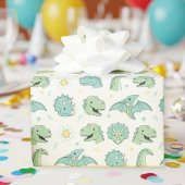Dinosaur Gift Wrap Dino-Party Pastel ラッピングペーパー