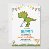Dinosaur golf birthday Invitation 招待状 (正面)