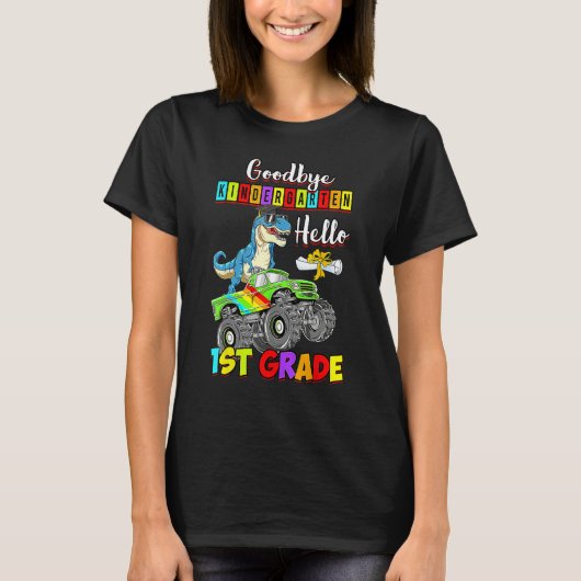 Dinosaur Goodbye Kindergarten Back To School Hello Tシャツ (正面)