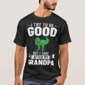 Dinosaur Grandpa Saurus Grandpasaurus Tシャツ (正面)