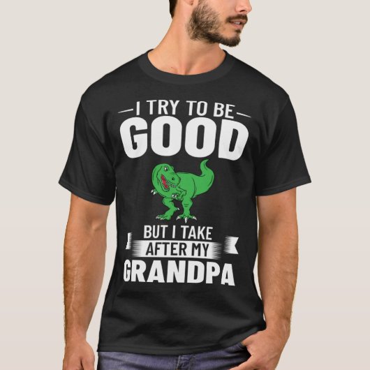 Dinosaur Grandpa Saurus Grandpasaurus Tシャツ (正面)