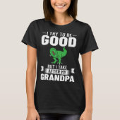 Dinosaur Grandpa Saurus Grandpasaurus Tシャツ (正面)