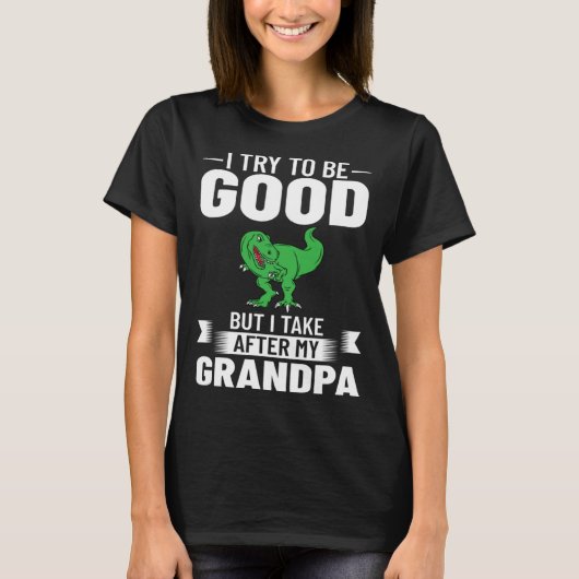 Dinosaur Grandpa Saurus Grandpasaurus Tシャツ (正面)