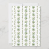 Dinosaur Greenery Bow Cute Baby Shower Invitation 招待状 (裏面)