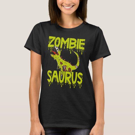 Dinosaur Halloween Costume Dino Halloween Zombie D Tシャツ (正面)