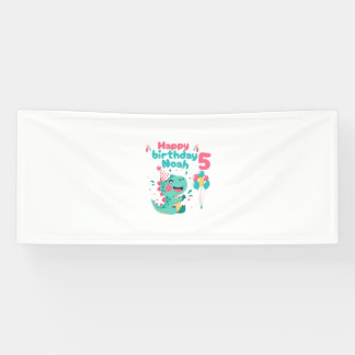 Dinosaur Happy Birthday Boy Banner Editable 横断幕