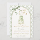 Dinosaur Hatching Soon Baby Shower Invitation 招待状 (正面)