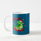 Dinosaur Holiday Merry Christmas Juric Tyrannosaur コーヒーマグカップ (左)