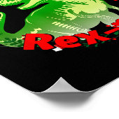 Dinosaur Holiday Merry Christmas Juric Tyrannosaur ポスター (角)