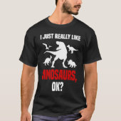 Dinosaur  I Love Dinosaurs Roaring Rex Dino Tシャツ (正面)