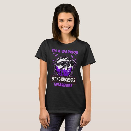 Dinosaur I'm A Warrior EATING DISORDERS Awareness Tシャツ (正面フル)