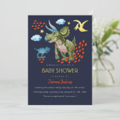 Dinosaur in watercolor Baby Shower invite. 招待状 (スタンド正面)