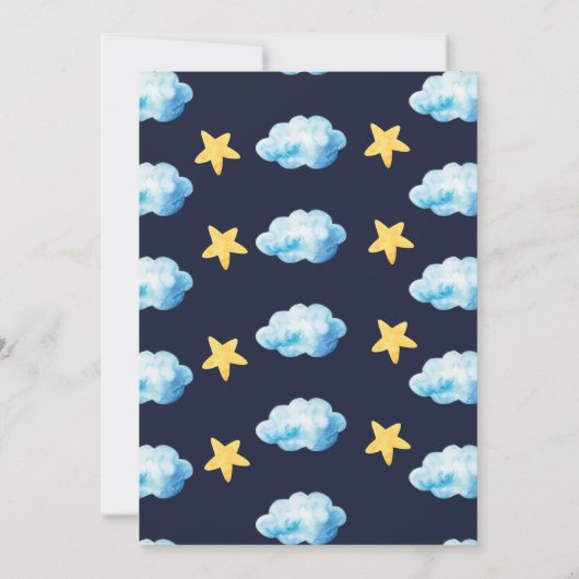 Dinosaur in watercolor Baby Shower invite. 招待状 (裏面)