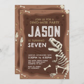 Dinosaur Invitation for Birthday Party Fossil 招待状 (正面/裏面)