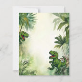 Dinosaur jungle birthday party boy invitation (裏面)