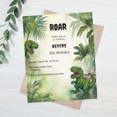 Dinosaur jungle birthday party boy invitation