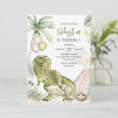 Dinosaur Kids Birthday Invitation 招待状 (スタンド正面)