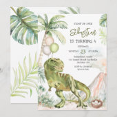 Dinosaur Kids Birthday Invitation 招待状 (正面/裏面)