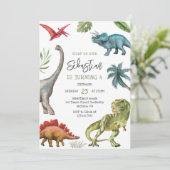 Dinosaur Kids Birthday Invitation 招待状 (スタンド正面)