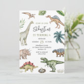 Dinosaur Kids Birthday Invitation 招待状 (スタンド正面)