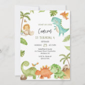 Dinosaur Kids Birthday Invitation 招待状 (正面)