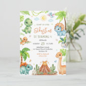 Dinosaur Kids Birthday Invitation 招待状 (スタンド正面)