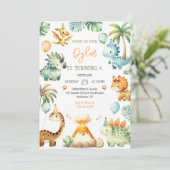 Dinosaur Kids Birthday Invitation 招待状 (スタンド正面)