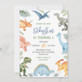 Dinosaur Kids Birthday Invitation 招待状 (正面)