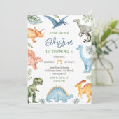 Dinosaur Kids Birthday Invitation 招待状 (スタンド正面)