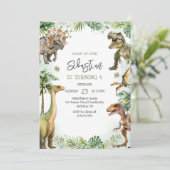 Dinosaur Kids Birthday Invitation 招待状 (スタンド正面)