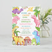 Dinosaur Kids Birthday Invitation 招待状 (スタンド正面)