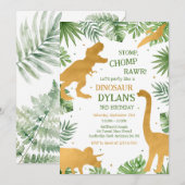 Dinosaur Kids Birthday Invitation 招待状 (正面/裏面)