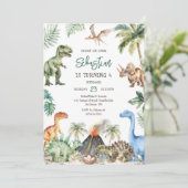 Dinosaur Kids Birthday Invitation 招待状 (スタンド正面)