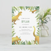 Dinosaur Kids Birthday Invitation 招待状 (スタンド正面)