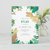 Dinosaur Kids Birthday Invitation 招待状 (スタンド正面)