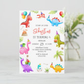 Dinosaur Kids Birthday Invitation 招待状 (スタンド正面)