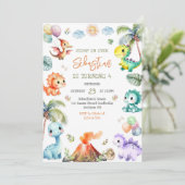 Dinosaur Kids Birthday Invitation 招待状 (スタンド正面)